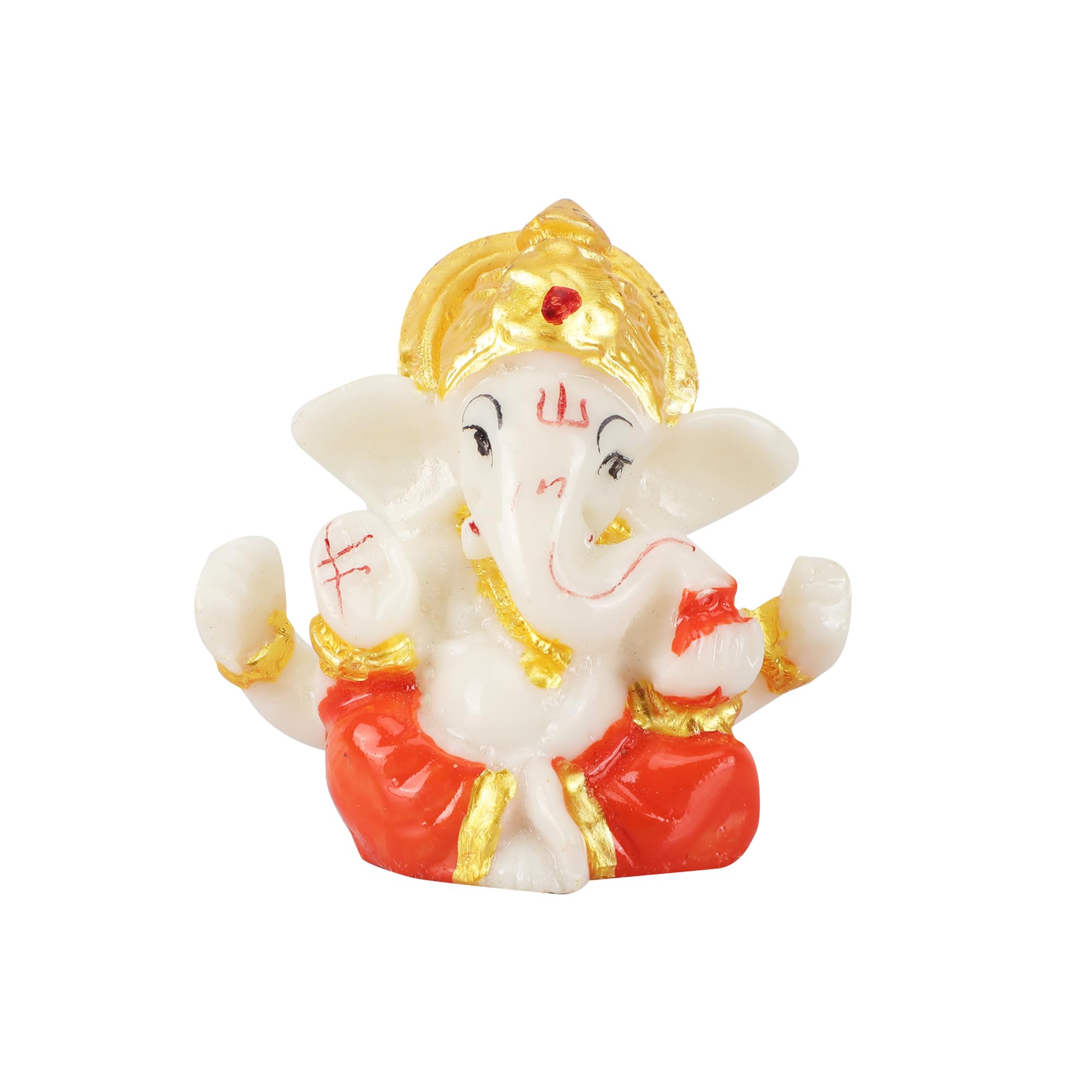 Click Pujan Ganesh - Small Polyresin For Car Dashboard,Home Decor, Ganesh Murti Showpiece Gift - Car Dashboard Accessories Idols